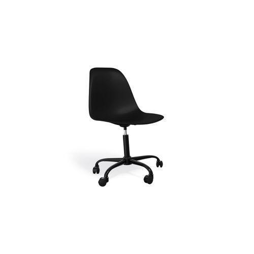 Chaise De Bureau Avec Accoudoirs - Chaise De Bureau à Roulettes - Structure Noire Brielle Mauve