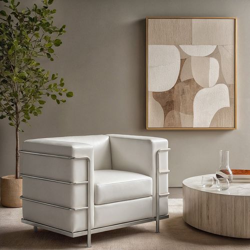 Fauteuil Design - Revêtement En Cuir Végétalien - Bour Noir