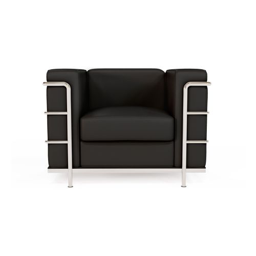 Fauteuil Design - Revêtement En Cuir Végétalien - Bour Noir