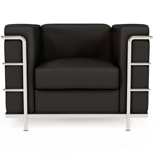 Fauteuil Design - Revêtement En Cuir Végétalien - Bour Noir