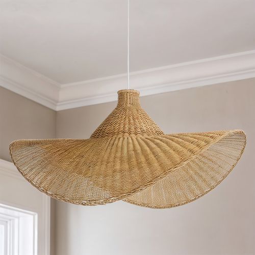 Lampe De Plafond En Rotin - Style Boho Bali - Greya Naturel