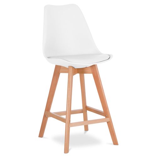 Premium Tabouret De Bar Brielle Avec Coussin De Style Scandinave - Bois Rouge