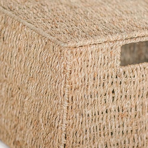 Panier En Fibre Naturelle Avec Couvercle - 40x30cm - Greey Naturel