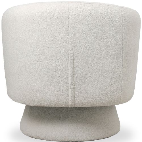 Fauteuil Tapissé En Tissu Bouclé - Design Courbé - Lilo Blanc