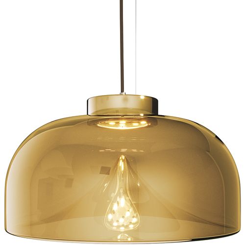 Lampe Suspension En Cristal - Design Moderne - Monai Ambre