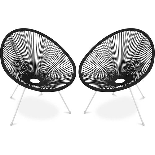 Pack Fauteuil Acapulco X2 - Piétement Blanc - Nouvelle Édition Noir