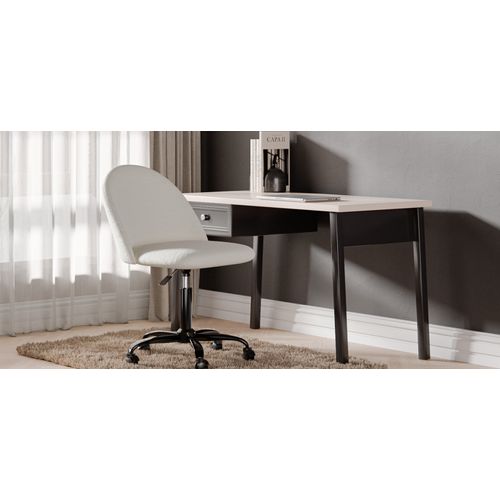 Chaise De Bureau Rembourrée - Bouclé - Bennett Blanc