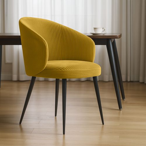 Chaise De Salle à Manger Tapissée En Velours Côtelé - Imperial  Vin