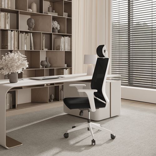 Chaise De Bureau Ergonomique Avec Roulettes Et Accoudoirs - Sembra Gris