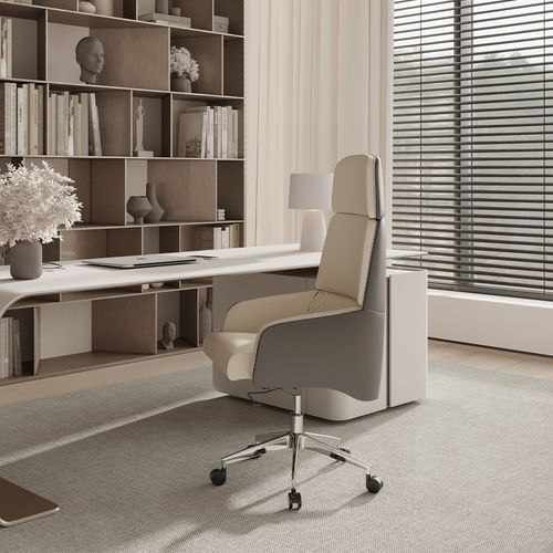 Chaise De Bureau Ergonomique Avec Roulettes Et Accoudoirs - Vista Blanc