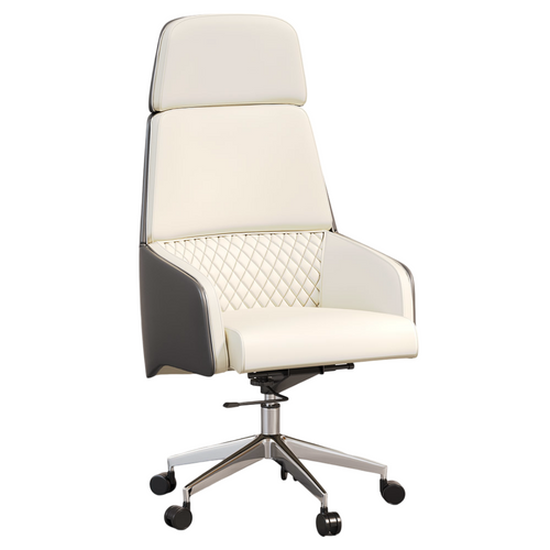 Chaise De Bureau Ergonomique Avec Roulettes Et Accoudoirs - Vista Blanc