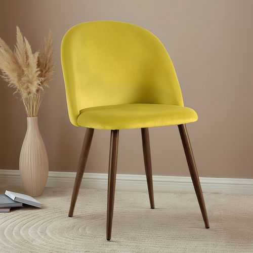 Chaise De Salle à Manger - Tapissée De Velours - Design Scandinave - Bennett Beige