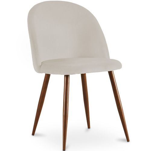 Chaise De Salle à Manger - Tapissée De Velours - Design Scandinave - Bennett Beige