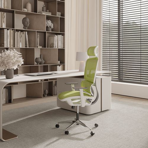 Chaise De Bureau Ergonomique Avec Roulettes Et Accoudoirs - Techas Orange