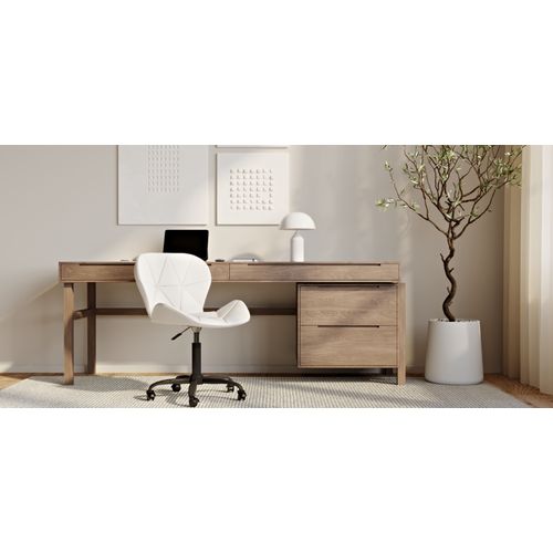 Chaise De Bureau Tapissée En Pu - Winka Structure Noire Noir