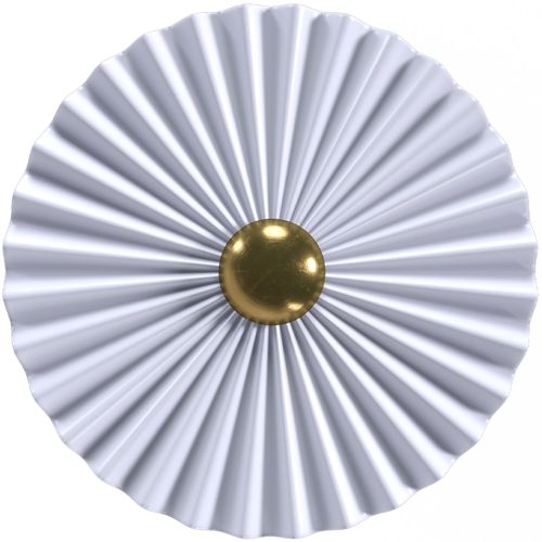 Lampe Murale Applique Fleur En Métal Blanc Et Doré - 40cm Blanc