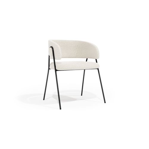 Chaise De Salle à Manger - Tapissée En Tissu Bouclé - Manar Taupe