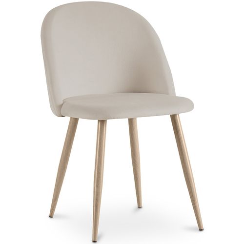 Chaise De Salle à Manger - Tapissée De Velours - Style Scandinave - Bennett Beige