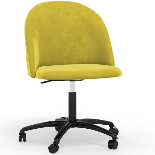 Chaise De Bureau Rembourrée - Velours - Bennett Jaune