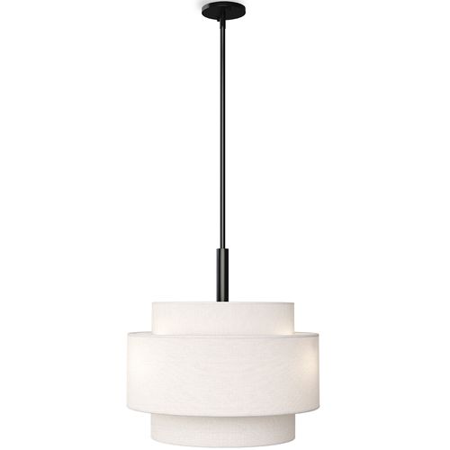 Lampe Suspendue De Plafond - Abat-jour En Tissu - Sime Noir
