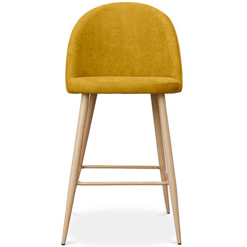 Tabouret Tapissé En Tissu - Design Scandinave - 66cm - Bennett Orange