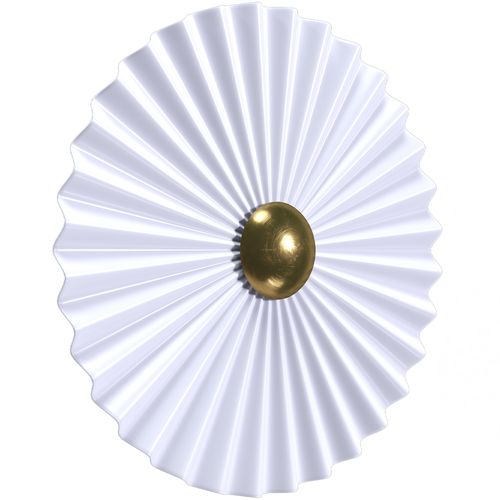 Lampe Murale Applique Fleur En Métal Blanc Et Doré - 30cm Blanc