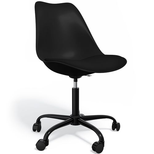 Chaise De Bureau Pivotante Tulip Avec Roulettes - Structure Noire Noir