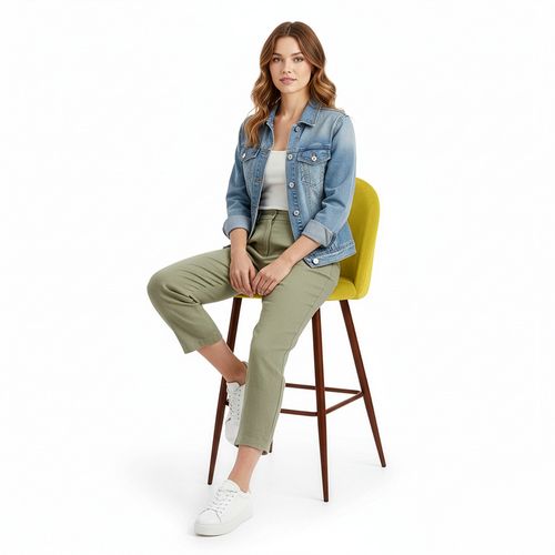 Tabouret Tapissé En Velours - Design Scandinave - Bennett Beige