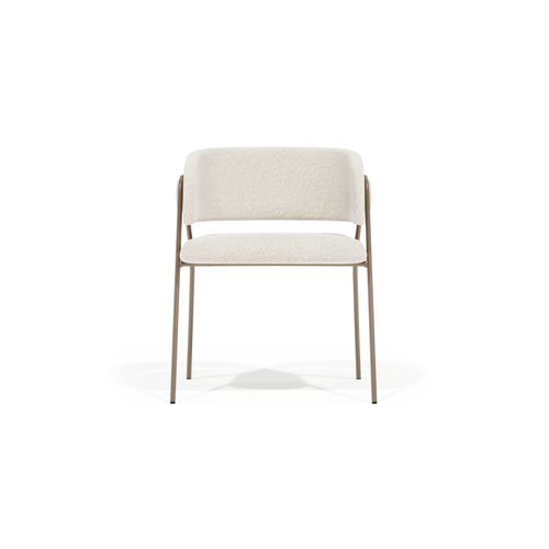 Chaise De Salle à Manger - Tapissée En Tissu Bouclé - Manar Chocolat