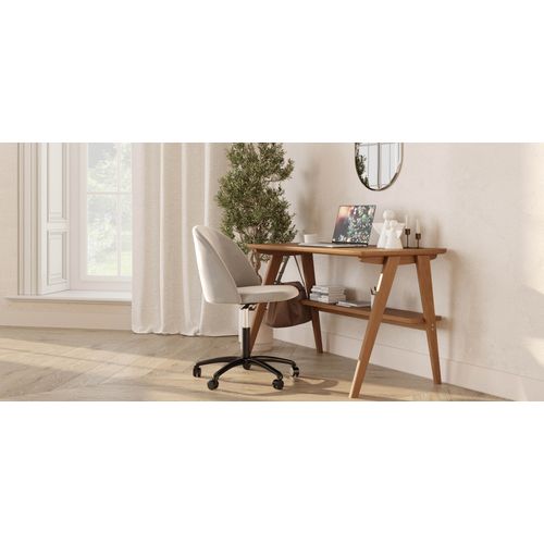 Chaise De Bureau Rembourrée - Velours - Bennett Vert Foncé