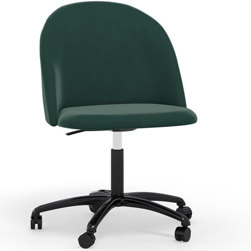 Chaise De Bureau Rembourrée - Velours - Bennett Vert Foncé