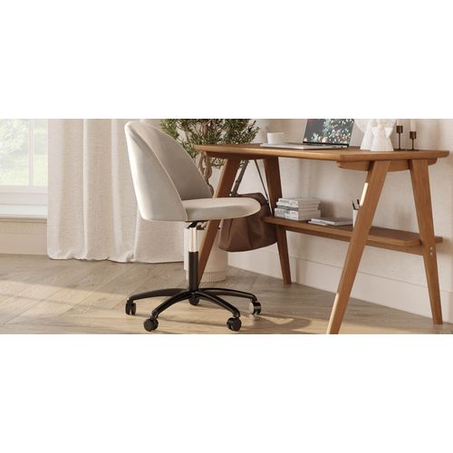 Chaise De Bureau Rembourrée - Velours - Bennett Vert Foncé