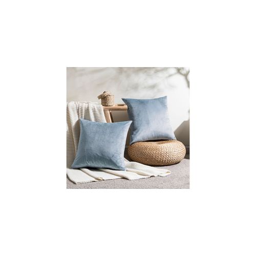 Lot De 4 Coussins En Velours - Housse Et Garnissage - Lenay Gris Foncé
