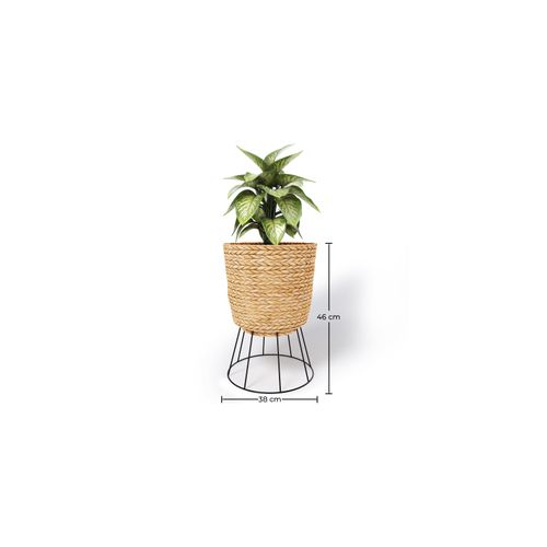 Pot De Sol Rond - Style Boho - 46 Cm - Pert Naturel