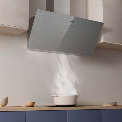 CBCS9736H-S Hotte Decorative 90cm en verre Argenté brossé avec Commande Tactile Wifi A+++