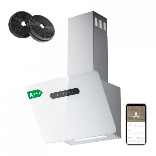 Hotte Inclinée 60cm Cbcw6736k-ow Contrôle Wifi+app Classe A+++ Blanc