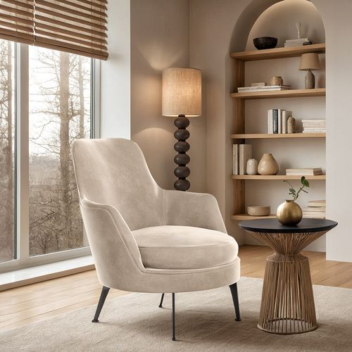 Fauteuil De Design Rembourré En Velours Style Contemporain - Saqua Vin
