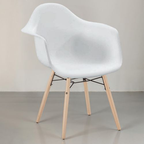 Chaise De Salle à Manger Design Scandinave - Pieds En Bois - Skandiva Blanc