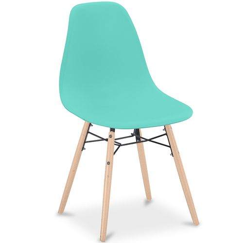 Chaise De Salle à Manger - Design Scandinave - Pieds En Bois - Lumi Turquoise