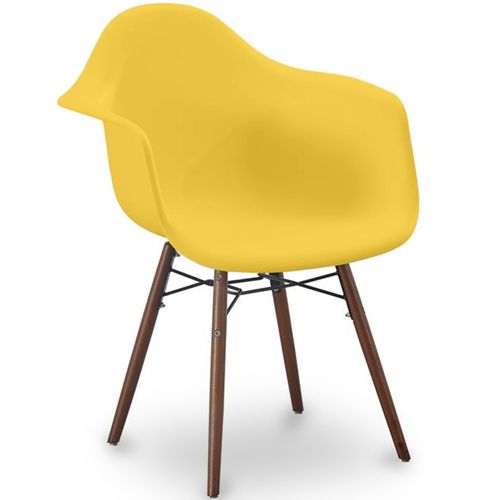 Chaises De Salle à Manger - Design Scandinave - Pieds En Bois Foncé - Skandiva Jaune