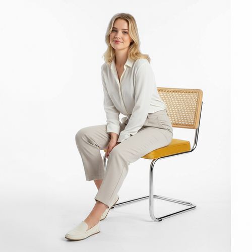 Chaise De Salle à Manger - Tapissée De Velours - Bois Et Rotin - New Edition - Wanda Vert Foncé