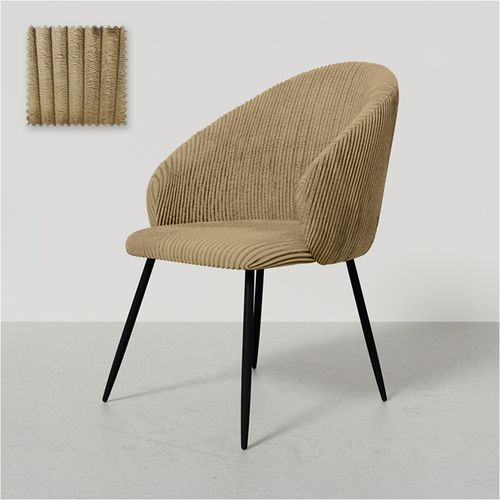 Chaise De Salle à Manger Rembourrée En Velours - Yukon Taupe