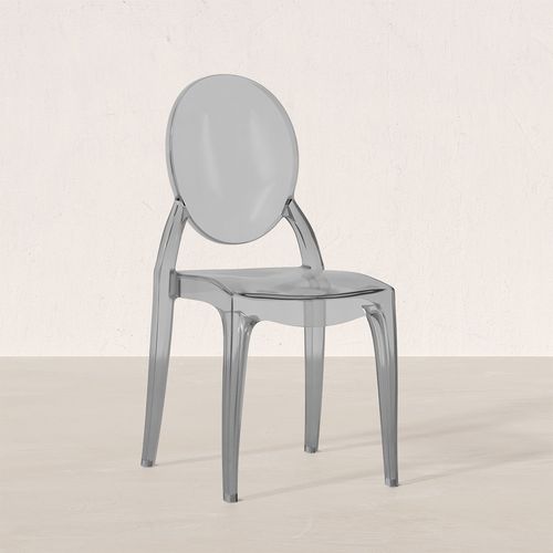Chaise De Salle à Manger Transparente - Style Victoria Ghost Gris Transparent