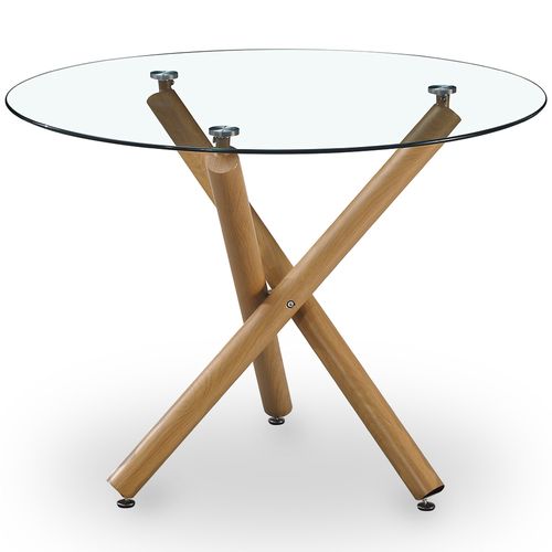 Table à Manger Ronde - Design Scandinave - 4/5 Couverts - Liona Naturel