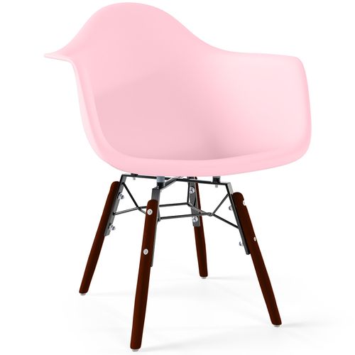 Chaise Pour Enfants - Design Scandinave - Pieds En Bois Foncé - Skandiva Rose