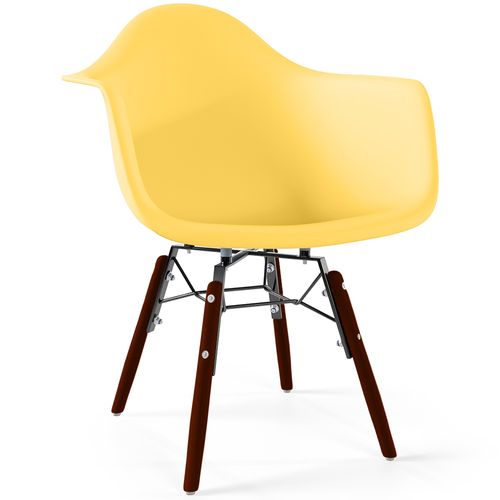Chaise Pour Enfants - Design Scandinave - Pieds En Bois Foncé - Skandiva Jaune