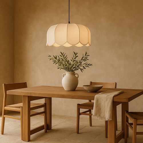 Suspension Lampe Beige En Lin – Style Naturel Et Intemporel – Drýma Beige