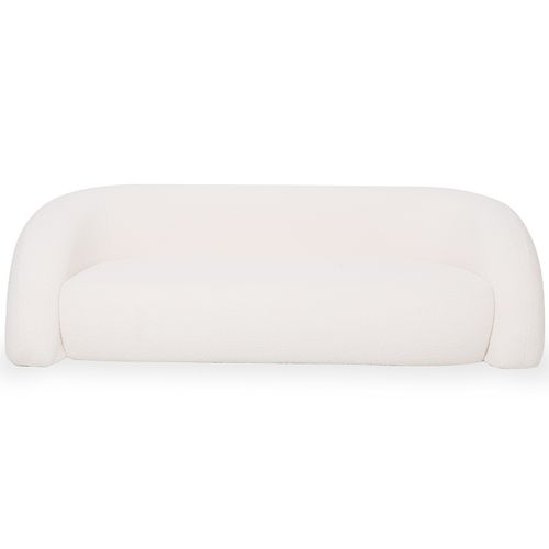 Canapé Courbé 2 M En Tissu Bouclé Blanc – Design Moderne Et Élégant - Lordah Blanc