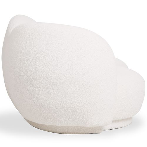 Canapé Courbe Rembourré En Bouclé Blanc – Design Moderne Et Élégant - Boreli Blanc