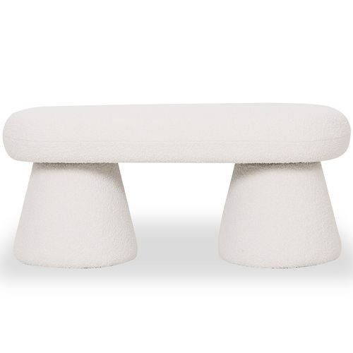 Banc Style Moderne Rembourré En Tissu Bouclé - Nuvora Blanc